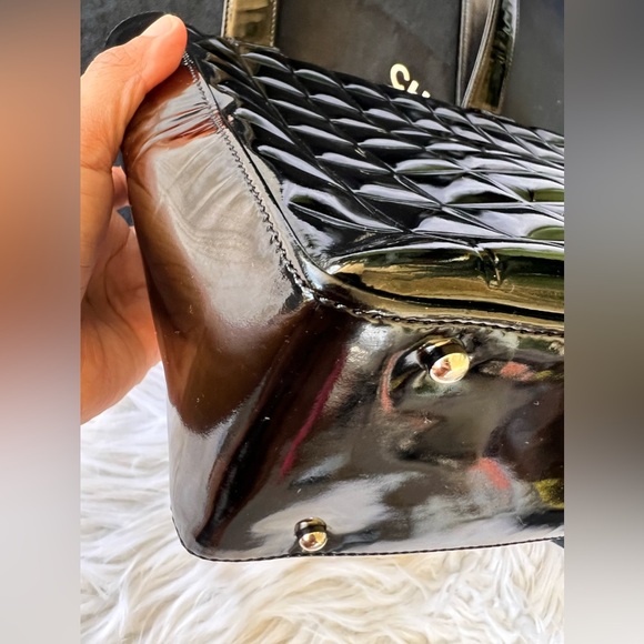 🔥🔥Chanel Chocolate Bar CC Tote Quilted Patent Bag🔥🔥 - Picture 8 of 15